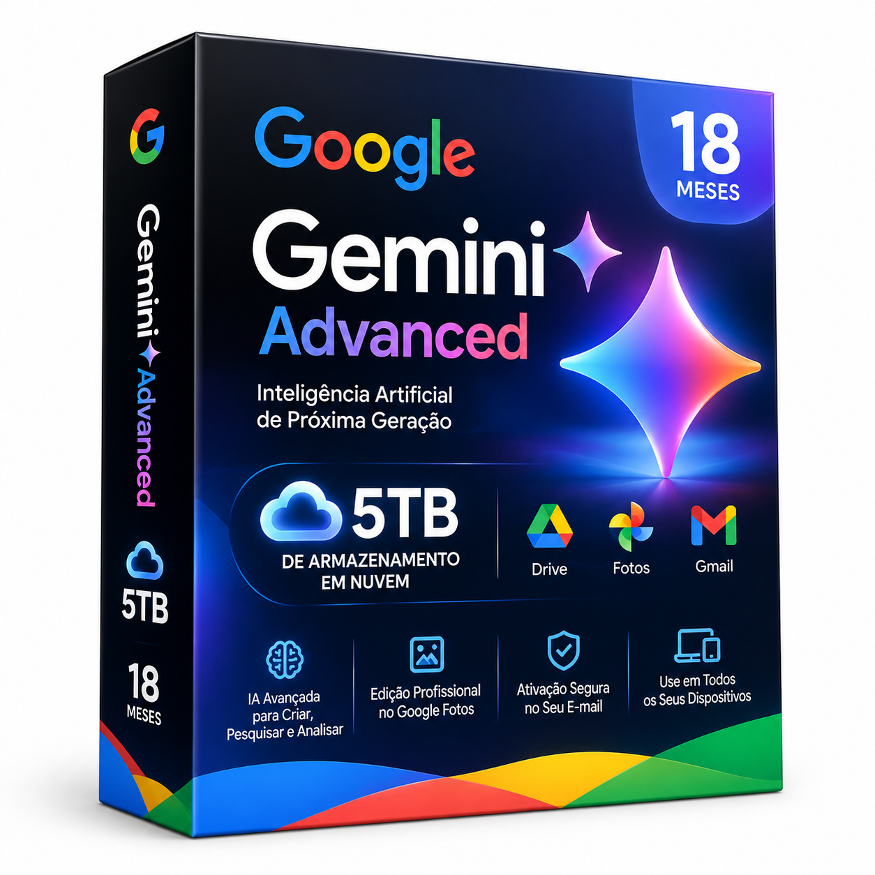 Google Gemini Advanced + 5TB Cloud 18 Meses Acesso no E-mail Próprio