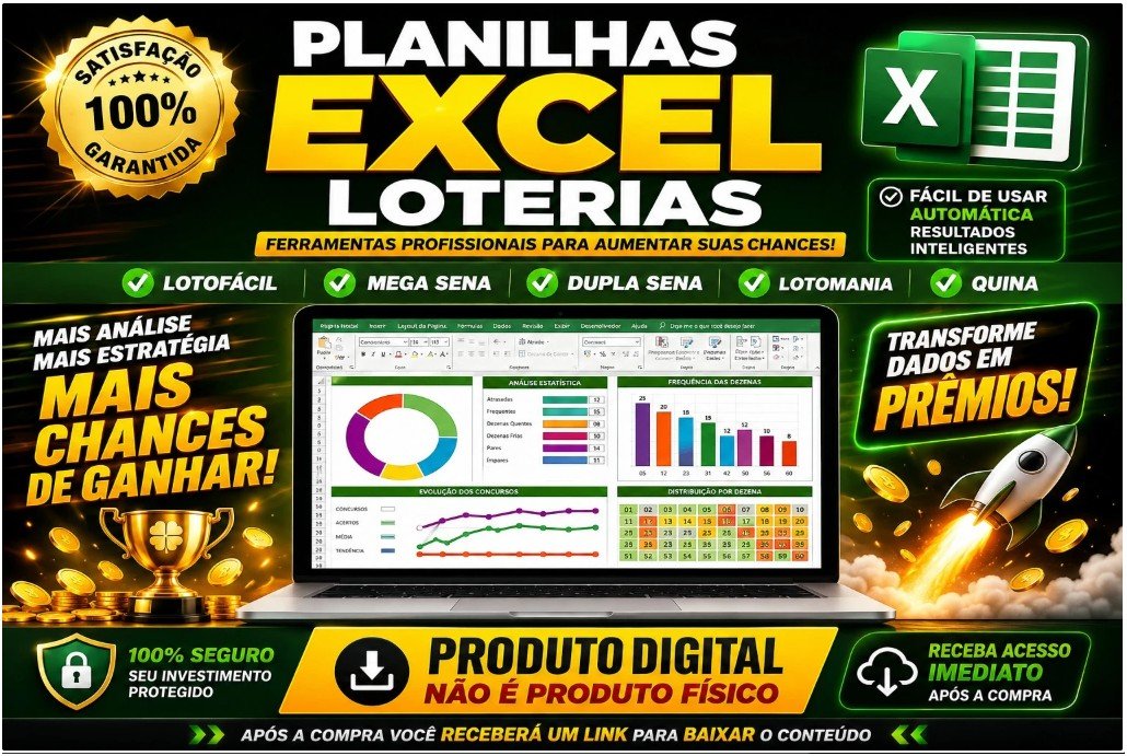 1000 Planilhas Para Todas as Loterias