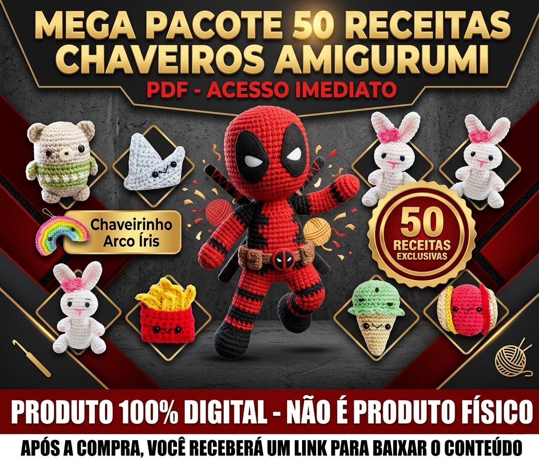50 Receitas Amigurumi de Chaveiros - PDF