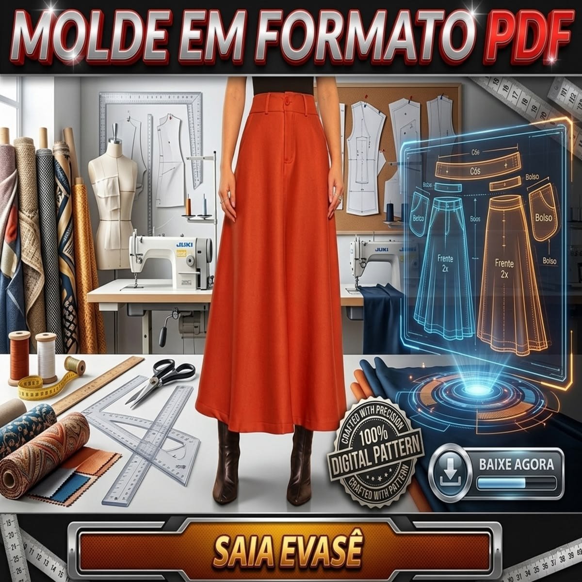 Molde Digital Saia Evasê (Formato PDF)