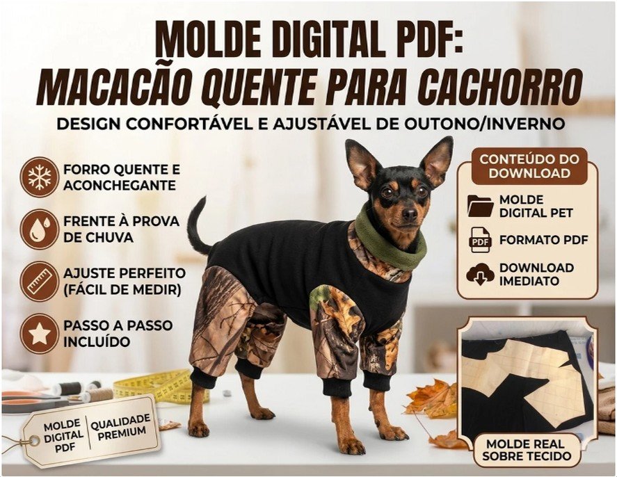 Molde Macacão Quente para Cachorro