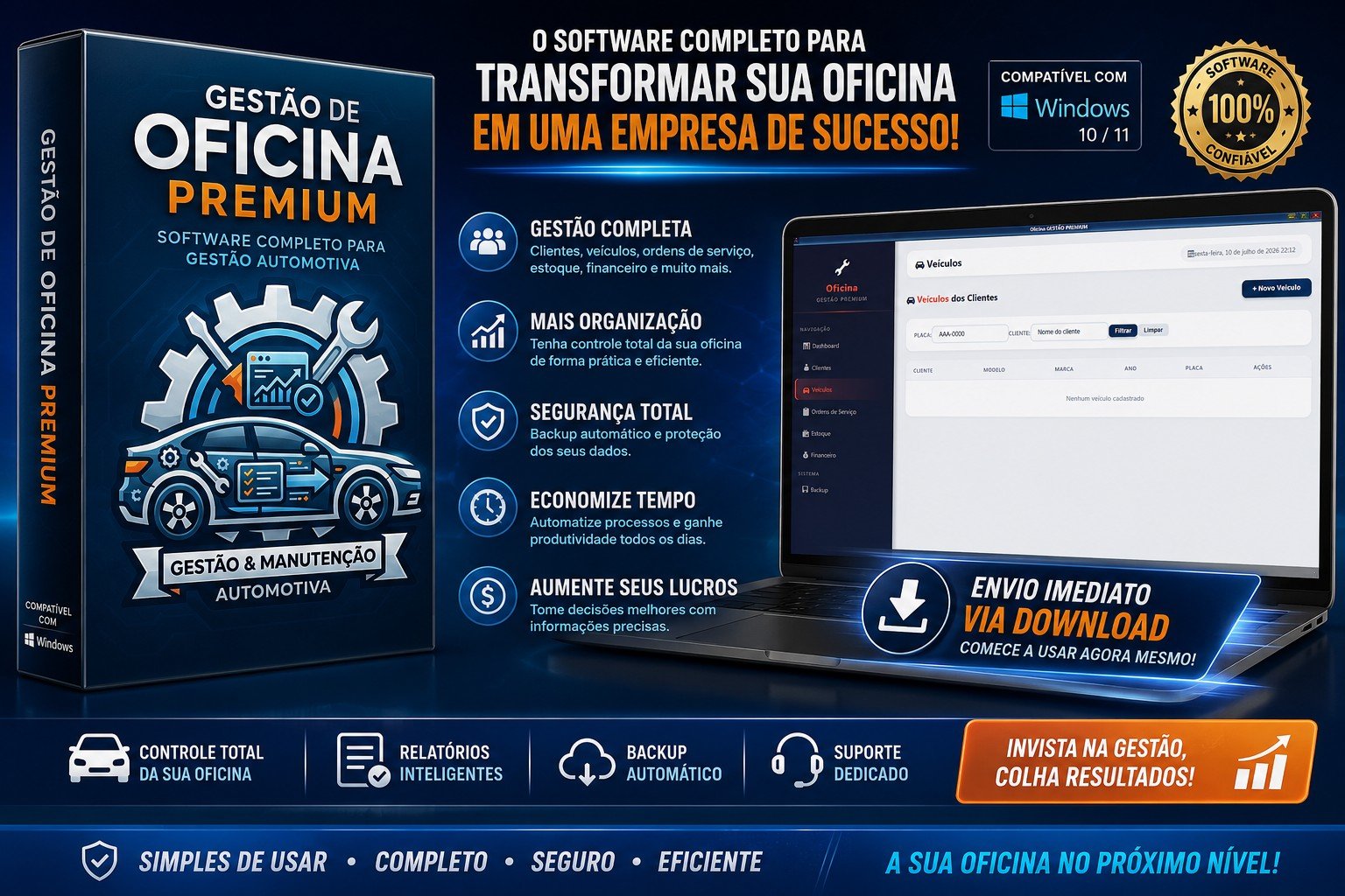 Oficina Gestão Premium – Software Completo para Windows