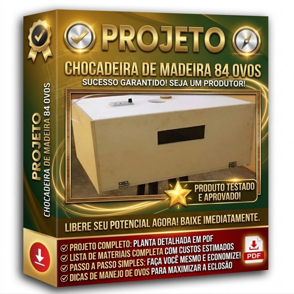 Projeto Chocadeira de Madeira para 84 Ovos
