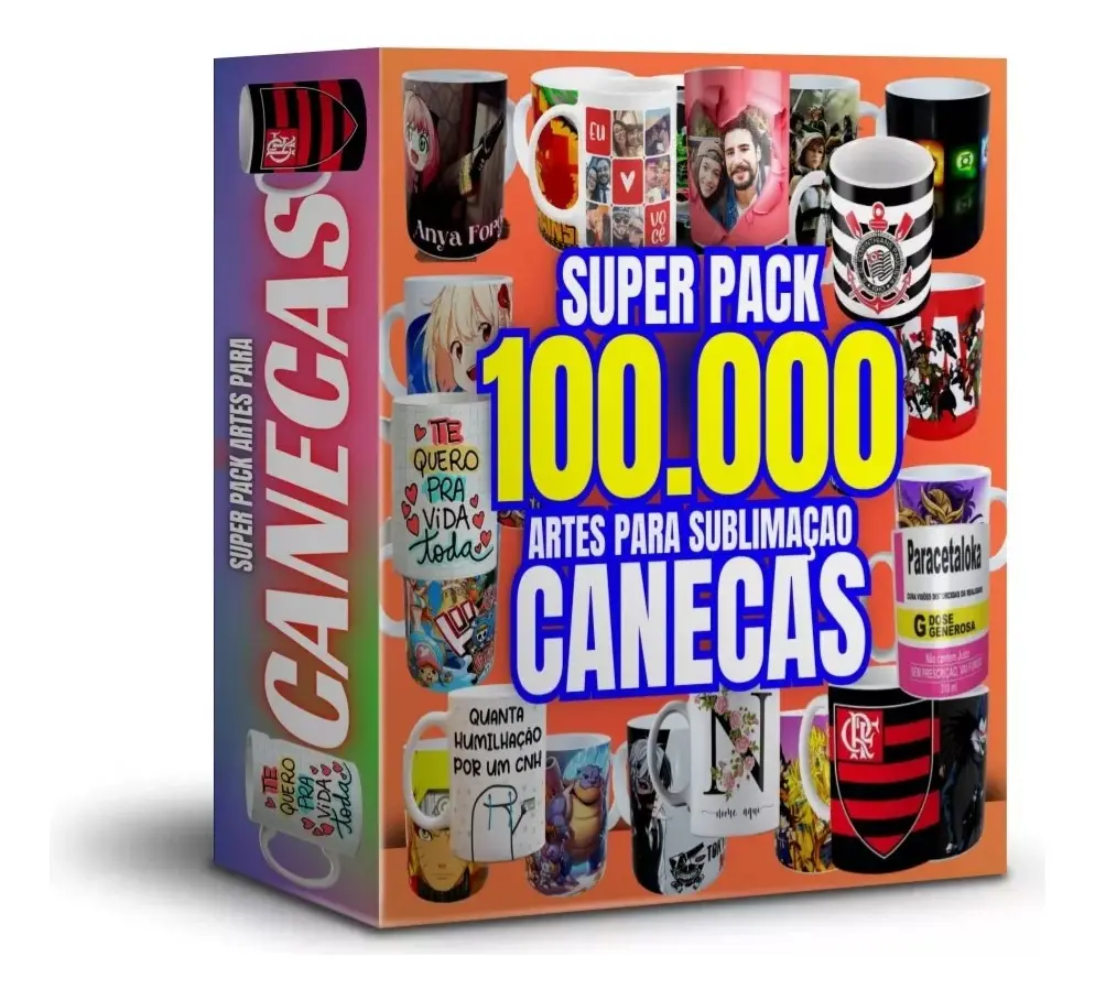 Super Pack 25.000 Artes Para Canecas Sublimação + Bônus